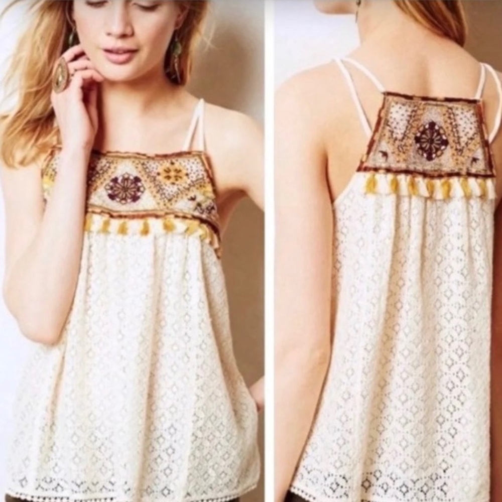 Anthropologie HD in Paris Tikal tassel tank top